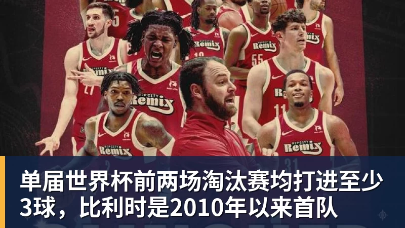 米兰官网单届世界杯前两场淘汰赛均打进至少3球，比利时是2010年以来首队